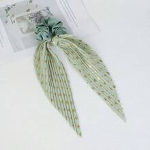 1pc Handmade Pleated Scrunchie With Vintage Ribbon, Suitable For Any Occasion Hair Tie,Festival,Party - Multicolor - View 10