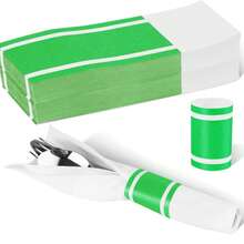 500pcs Green Napkin Rings, Self-Adhesive Cutlery Holders, Suitable For Restaurants, Home Gatherings, Outdoor, Weddings And Holidays - Green - View 9