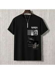 Men's Manfinity Unknown T-Shirt With Slogan & Scenery Print - New Release - Black - View 1