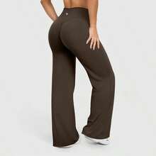 Perfect Girl 30'' Inseam Loose Casual Straight Leg Leggings for Women, [Fit for Height 5'25''-5'45'']; Workout Leggings Womens No Front Seam Straight Leggings High Waist Buttery Gym Yoga Pants, Yoga Pants Women High Waist Stretch Casual Soft Straight Leg Bottoms - Gris - Ver 9
