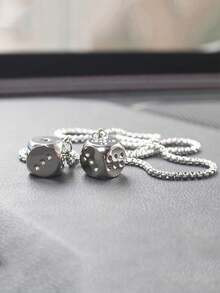 4 Styles Universal Car Rearview Mirror Dice Pendant Decoration - Retro Silver Metal Dice Charm, Durable Alloy Material, Rust-Resistant, Easy To Install Hanging Chain, Won't Affect Driving Vision, Fashionable Car Interior Decor, Suitable For Rearview Mirror And Car Decoration, Creative Lucky Dice Car Hanging Accessory - Metal Dice - View 4
