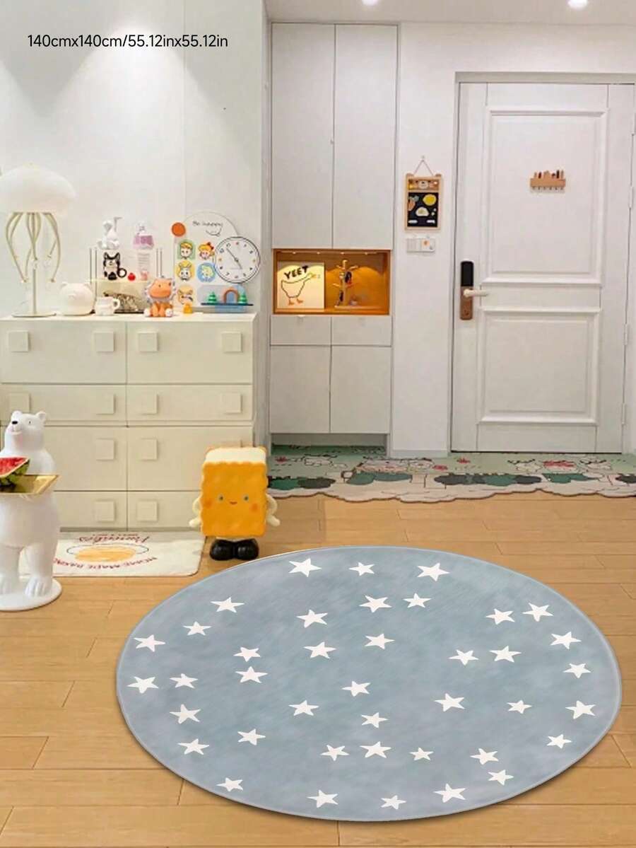 1 pieza Alfombra de área para niños de alta calidad de lana sintética, alfombra de piso suave para sala de juegos, lavable a máquina, disponible en varios tamaños, alfombra decorativa con diseño creativo, alfombra con diseño de arcoíris - Multicolor - Ver 1