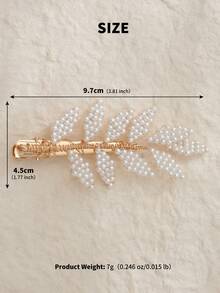 1 chiếc kẹp tóc hình lá trang trí ngọc trai giả, phụ kiện tóc dệt bằng dây vàng phong cách Boho, kẹp mỏ vịt thanh lịch kiểu cổ tích dành cho phù dâu đám cưới, kẹp tóc cành ngọc trai sang trọng cho nữ, kẹp tóc dây kim loại tối giản, dụng cụ tạo kiểu tóc phong cách lãng mạn Pháp. - Vàng - Xem 11