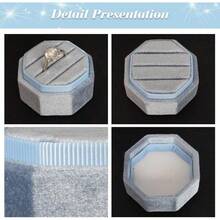 Octagon Ring Box With 3 Slots Detachable Lid Blue - 藍色 - 查看 5