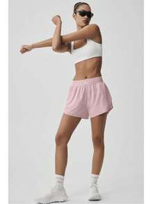 Alo Yoga Women's Grandstand Tennis Shorts | Lightweight Performance Fabric | Loose Fit Breathable Athletic Shorts | Luxury Studio-To-Street Comfortable Workout Bottoms Match Point Short - 粉色 - 查看 5