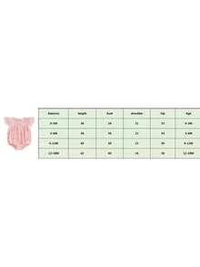 Mono de verano a rayas para bebé niña, con lindo bordado de lazo y mangas con volantes, ideal para recién nacidas y niñas pequeñas. - Rosa - Ver 6