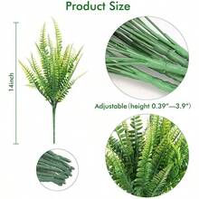 人造长波斯叶植物，绿色户外抗紫外线仿真植物花束 - 彩色 - 查看 7