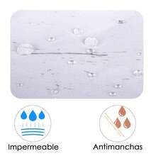 Mercury Textil Mantel Antimanchas Rectangular Liso o Estampado, Mantel Mesa Lavable de Poliéster Hule Mesa, Resistente, Impermeable. Ideal para Interiores y Exteriores. - Hojas - Ver 5