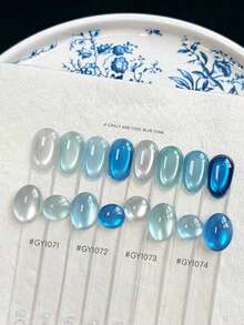 12ml Nuevo esmalte de uñas en gel blanco transparente con perlas de cristal azul y blanco tipo ojo de gato, para uso en salón de uñas, se usa con lámpara UV, de larga duración hasta 28 días. - Multicolor - Ver 8