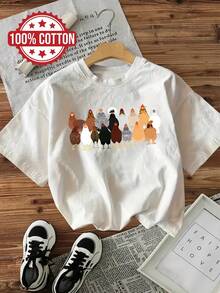 Camiseta de manga corta con cuello redondo - Blanco - Ver 2