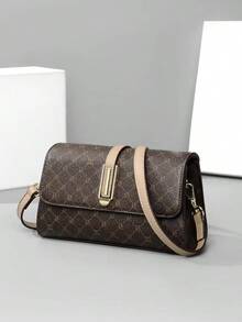Dedoo 1 Piece Of Fashionable Classic Retro Presbyopic Pattern Crossbody Bag For Women.Color Matching Flip-Top Design, Exquisite And Elegant, Versatile.Can Be Carried On One Shoulder Or Crossbody.Suitable For Commuting, Shopping, Parties, Travel, Valentine's Day Gifts, And Mom Bags. - Multicolor - View 3