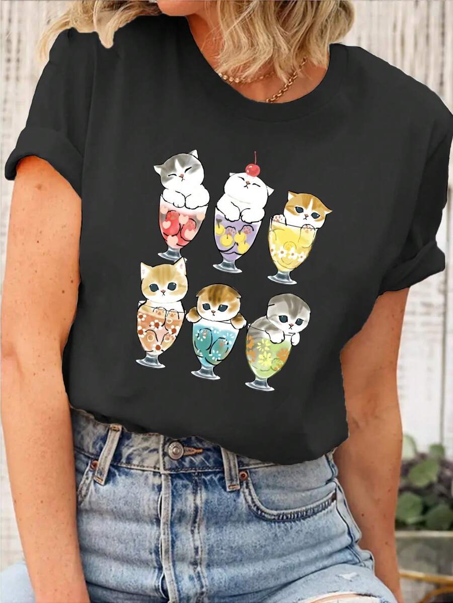 deyin Women T-Shirts - Black - View 1