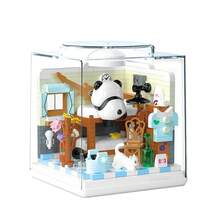 Divertidos Bloques de Construcción Serie Casa Panda Callejera, Montaje Artesanal Manual, Adornos de Escritorio Exclusivos para Niñas, Regalo del Día de San Valentín - 866002 - Ver 9