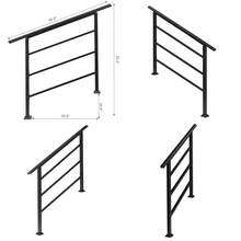[Same Code 04286986]Handrails For Outdoor Steps Wrought Iron Handrail Fits 1 To 4 Steps Transitional Handrail With Installation Kit Black - As Pic - View 3