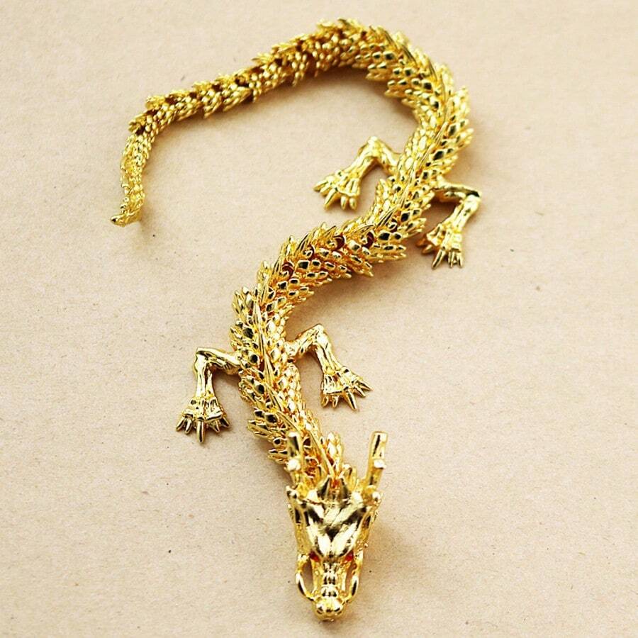 Best-Selling Alloy Five-Claw Golden Dragon Ornament & Movable Joint Wealth-Bringing Chinese Golden Dragon Home Decor Ornament Decoration Holiday Gift-Birthday Gift-Exquisite Gift - Multicolor - View 1