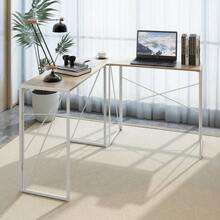Modern L-Shaped Corner Desk For Laptop Or Home Office - 自然色 - 查看 2