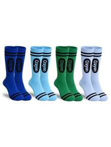 4 Pares/8 Pares de Calcetines de Tobillo Rayados Coloridos, Calcetines Delgados Suaves, Innovadores y Creativos Adecuados para Mujeres - Multicolor - Ver 16