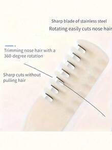4pcs/Set Portable 360° Rotating Dual-Head Gentle & Painless Nose Hair Trimmer Kit, Unisex, Precision Grooming Skin/Facial Hair Removal Tool - A - View 2