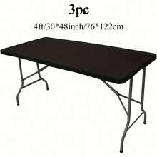1/3 piezas Mantel elástico rectangular de media cobertura, cubierta de poliéster de ancho completo con adhesivo, resistente a las arrugas y lavable, adecuado para fiestas, cocina, bodas, oficina y otras ocasiones decorativas - Multicolor - Ver 21