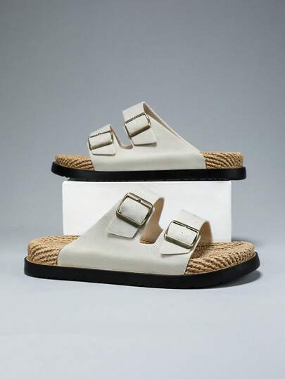 Men's Slippers, Summer Men's Sandals, Outdoor Beach Casual Shoes, Indoor & Outdoor Garden Shoes, Fashionable Mules, Adjustable Strap