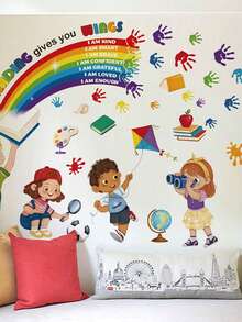 1 Set Ballet Dancer Wall Sticker - With Adhesive Backing, Morning Sunlight Streaming Into The Room, Rainbow Ballet Fairy Dancing Gracefully On The Wall, Butterflies Gently Fluttering Around Her - Ballet Dancer Wall Stickers - View 7