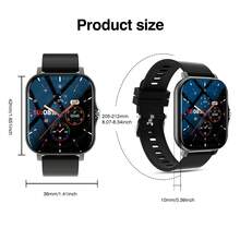 1.83-Inch Full Touch Screen Unisex Smartwatch With The Following Features: Call Answering, Message Alerts, Music Control, Remote Camera, Pedometer, Calorie Tracking, Multiple Sports Modes, Alarm, Incoming Call & Message Notifications, Compatible With Android And IOS - Multicolor - View 5