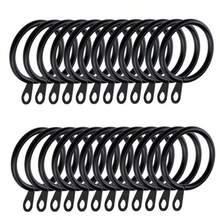 Heavy Duty Metal Curtain Rings With Eyelets 30mm 38mm Inner Diameter Rustproof Hanging Hooks For Window Shower Rods Smooth Gliding 6-48PCS - Black - View 10