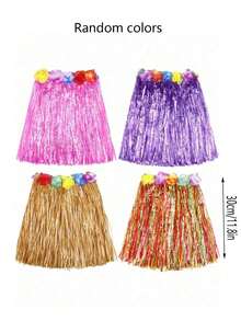 6 chiếc váy cỏ Hawaii, nhiều màu sắc, váy hoa Hula Hawaii có đai lưng dễ mặc, thích hợp cho các bữa tiệc theo chủ đề Hawaii, khiêu vũ, biểu diễn, sự kiện, lễ hội, trò chơi, cổ vũ, hóa trang, cosplay, màu ngẫu nhiên. - Nhiều màu - Xem 11