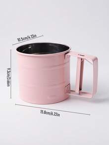 1pc Stainless Steel Handheld Flour Sifter, Baking Powdered Sugar Sieve Tool, Multiple Colors Available - Pink - View 12