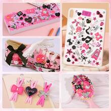 1740 Pcs Junk Case Charms Kit, Junk Phone Case For Customizing DIY, Letter Beads, Kawaii Nail Accessories Flatback Beads, Star, Love, Rhinestones, Candy Bow Charms, Cute Decors For DIY Crafts - 1 - View 6