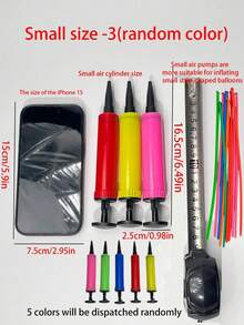 3pcs/1pc Balloon Inflator Pump, Portable Handheld Inflator, Manual Balloon Pump, Suitable For Birthday Party, Holiday, Wedding, Balloon (Random Color) Hand-Push Colorful Inflator Pump - A - View 12