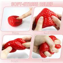 New Strawberry  Shaped Squeeze And Release Toys, Slow Rebound Release Toys, Casual Holiday Gifts, High Aesthetic Dopamine Colors- Soft And Slow Back,Sticky Stress Relief Toy,Cute Stuff,Travel Portable Fidget Squeeze Toys,Squishy,Perfect For All Ages Austism,Ideal Holiday Gifts,Fun Cute Gift,Birthday Gifts,Easter Gifts,Halloween Gifts,Christmas Gifts,Christmas Stocking Fillers,Party Bag Fillers - Strawberry squishy - 查看 2