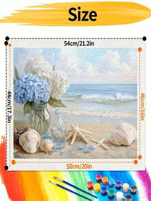 1 Pc Adult Digital Oil Painting Set, Featuring Vibrant Abstract Seaside And Boat Landscapes, DIY Crafts Frameless Acrylic Paint Set, Suitable For Beginners, Makes A Great Home Decor Gift. - Multicolor - View 8