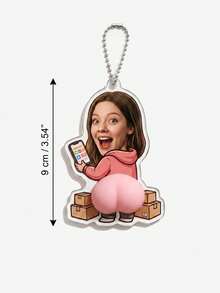 Custom Photo Squeeze Butt Keychain, Personalized Acrylic Pendant, Customizable Photo,Valentine's Day, Party Favor, Car Keychain,Birthday, - Model 4 - View 3
