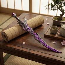 8.6/11.6inch 22cm Zinc Alloy Purple Katana Action Figure  Unsharpened Sword Mini Blade Real Prop Accessories Japanese Katana Key Original Samurai Sabre Medieval Sabre  Knife Figurine Model Anime Accessories Prop Gift - 紫色 - 查看 8