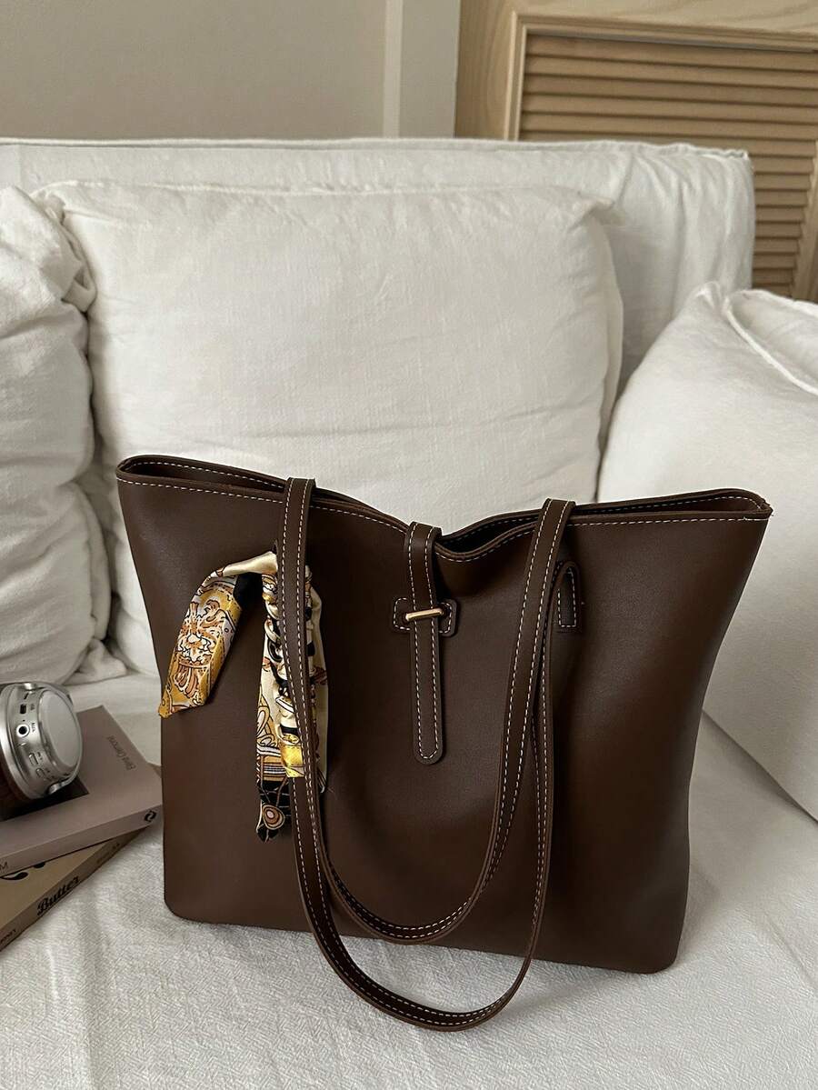 Nueva llegada Bolso de hombro versátil de unicolor de lujo para mujer