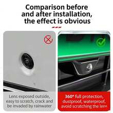 Tấm bảo vệ ống kính camera trước và sau 360° toàn cảnh, phù hợp với mọi dòng xe, độ nét cao và trong suốt, chống bụi và chống sương mù, dành cho camera cản trước. - A - Xem 4