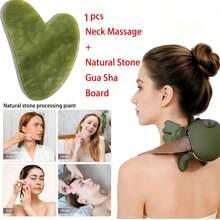 Masajeador de mano humana simulada talla grande vendido, dispositivo de masaje de hombros y cuello, con calefacción + tabla de Gua Sha con forma de corazón de jade, cepillo de masaje Gua Sha, bandeja de hielo para masaje facial, cepillo de masaje facial - Ver 17