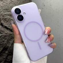 1pc Minimalist Skin-Friendly Phone Case Compatible With Apple 17 Pro Max, Air 16, 15, 14, 13, 12 Pro/Max/Plus, Support Wireless Charging, Magnetic, Matte Semi-Transparent, Anti-Fall, Protective Cover - Mauve Purple - View 11
