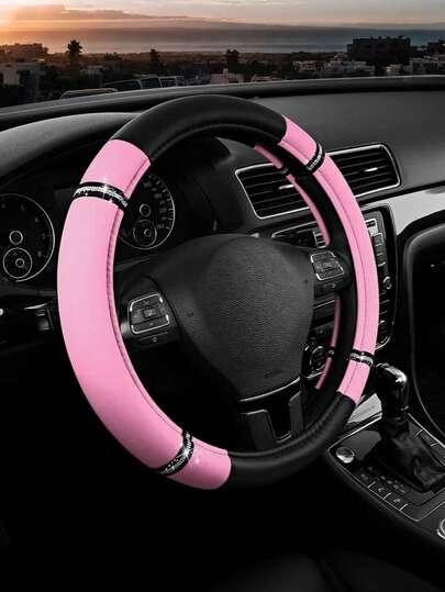 Sparkling Crystal Diamond Steering Wheel Cover,Steering Wheel Cover With Inner Ring – PU Leather, 4 Decorative Rhinestone Bands, Anti-Slip Rubber Grip, Fits 14.5-15.5 Inch Wheels, Comfortable & Durable Car Interior Accessories For Women