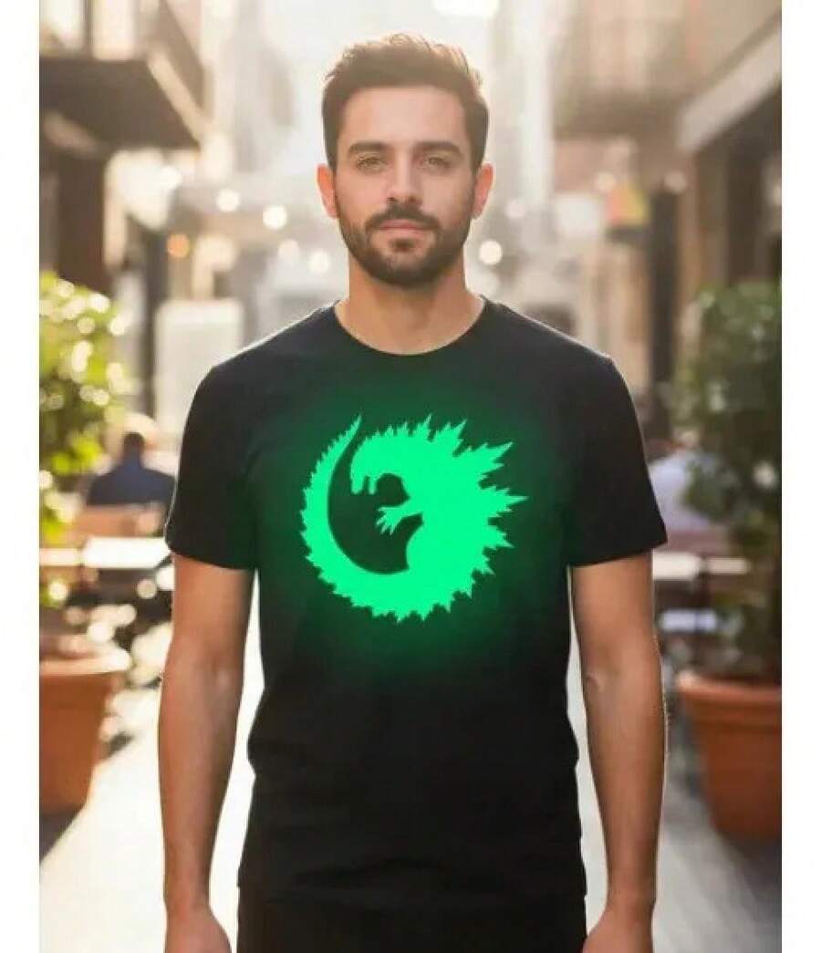 Playera Hombre Brilla En La Oscuridad - Negro - Ver 1