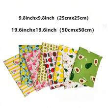 Set de 8 piezas de tela estampada, patchwork, tela de costura de muñecas, materiales de costura y acolchado DIY - C - Ver 8