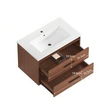 75cm Bathroom Cabinet In Reddish-Brown. Ample Storage Space: 2 Drawers. - Brown - View 7