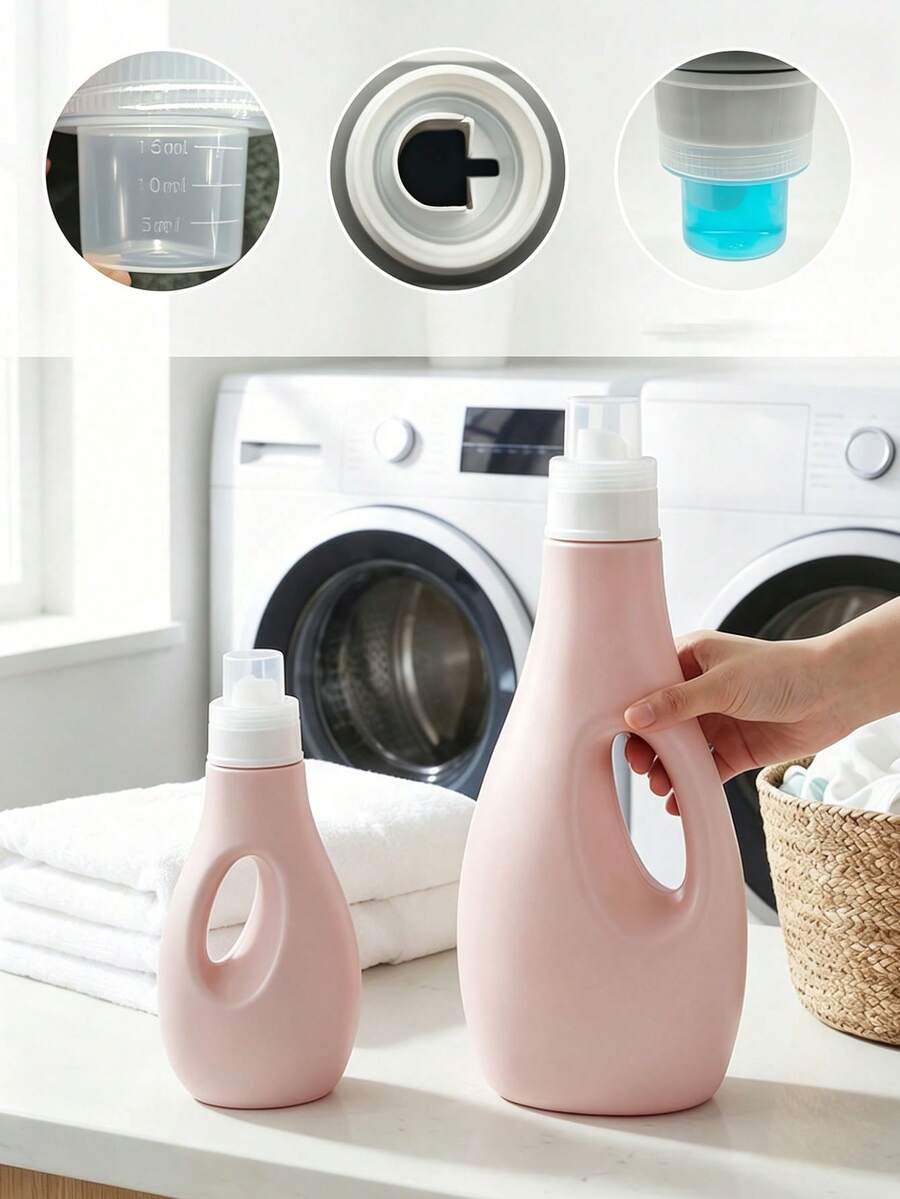 Bộ 6 chai đựng bột giặt, chai phân phối bột giặt (không bao gồm bột giặt). Có thể đổ đầy lại và tái sử dụng, được làm từ chất liệu nhựa bền. Có vạch chia trên nắp và tay cầm dễ cầm nắm. Thích hợp để phân phối bột giặt. - A - Xem 1