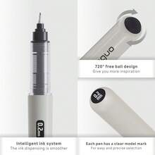 4支/套 0.2mm/0.3mm/0.4mm/0.5mm 细头马克笔，适用于高亮、绘画、思维导图、子弹笔记、时尚DIY、设计制图和注释。 - 彩色 - 查看 7