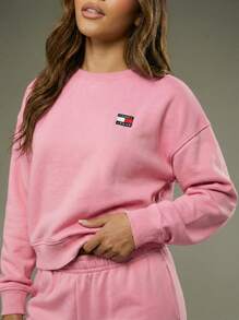 Tommy Hilfiger Badge Boxy Women's Sweatshirt Pink - 粉色 - 查看 1