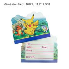 Bộ 10/20 món đồ trang trí tiệc hoạt hình, thiệp mời sinh nhật, thiệp mời đám cưới. - A - Xem 2