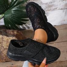Unisex New Casual Corrective Wide Toe Swollen Shoes, Adjustable Soft Comfortable Diabetic Shoes For Women And Men - Black Lace - View 5