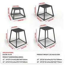 BouPower Anti-Slip Steel Plyometric Jump Box Set – Durable Step Up Platform For Home Gym Strength & Conditioning – 12/18/24/30 Inch - Red 12in - View 3