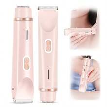 2合1女性電動刮鬍機與修剪器，無痛雙頭除毛器適用於臉部、身體與比基尼區，USB充電式理容套組，便攜式全能刮鬍刀打造光滑肌膚，適合送給她的生日禮物 650mAh - 查看 9